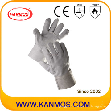 Gants de travail de soudure de sécurité industrielle en cuir garni de 27 cm (11102)